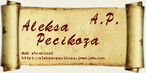 Aleksa Pecikoza vizit kartica